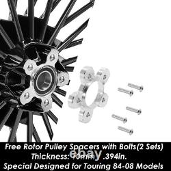 Fat Spoke Front Rear Wheels Dual Disc 21 x3.5 18x3.5 Touring Road King 2000-2007
