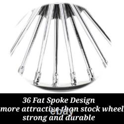Fat Spoke Front Rear Wheels Dual Disc 21 x3.5 18x3.5 Touring Road King 2000-2007