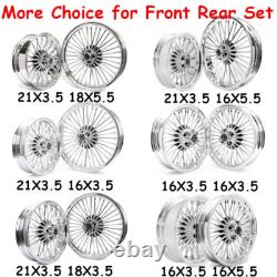 Fat Spoke Front Rear Wheels Dual Disc 21 x3.5 18x3.5 Touring Road King 2000-2007