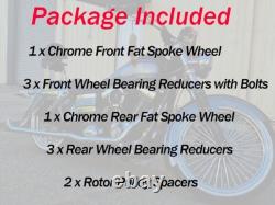 Fat Spoke Front Rear Wheels Dual Disc 21 x3.5 18x3.5 Touring Road King 2000-2007