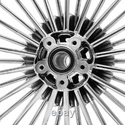 Fat Spoke Front Rear Wheels Dual Disc 21 x3.5 18x3.5 Touring Road King 2000-2007