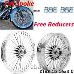 Fat Spoke Wheels Rims 21x2.15 16x3.5 for Harley Softail Heritage Classic Deluxe