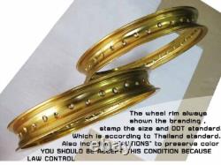 Fit HONDA CB100 CL100 ALU YELLOW GOLD FRONT & REAR WHEEL RIM (18+18) #BI#