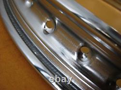 Fit HONDA SCRAMBLER CL350 FRONT19 & REAR18 STEEL WHEEL RIM SET+TAPE RUBBER#BI