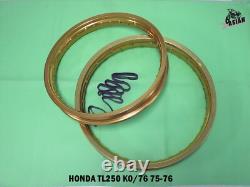 Fit HONDA TL250 K0 1975-1976 FRONT & REAR WHEEL RIM GOLD SET as2059