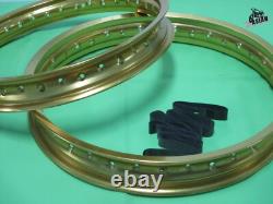 Fit HONDA TL250 K0 1975-1976 FRONT & REAR WHEEL RIM GOLD SET as2059