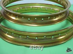 Fit HONDA TL250 K0 1975-1976 FRONT & REAR WHEEL RIM GOLD SET as2059