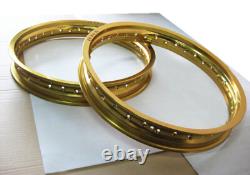 Fit Honda CR250R 1978-1988 Aluminium Gold FRONT & REAR Wheel rim Set JAPAN na6