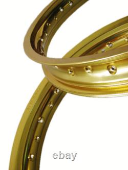 Fit Honda CR250R 1978-1988 Aluminium Gold FRONT & REAR Wheel rim Set JAPAN na6