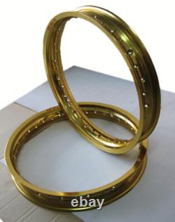 Fit Honda CR250R 1978-1988 Aluminium Gold FRONT & REAR Wheel rim Set JAPAN na6