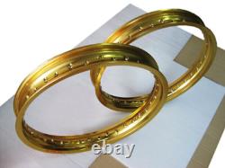 Fit Honda CR250R 1978-1988 Aluminium Gold FRONT & REAR Wheel rim Set JAPAN na6