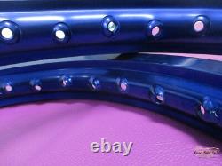 Fit KAWASAKI KD100 KM100 KD80 MC1 ALU BLUE FRONT & REAR WHEEL RIM SET ES957