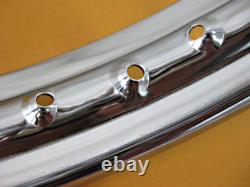 Fit SUZUKI PE250T 1980 FRONT & REAR CHROME WHEEL RIM SET 2PCS mi112