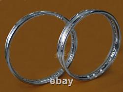 Fit YAMAHA MX175 F/G/H 1979-1981 FRONT & REAR STEEL WHEEL RIM SET+TAPE RUBBER#BI