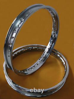 Fit YAMAHA TD1 1962 FRONT & REAR CHROME WHEEL RIM SET 2PCS mi208