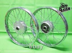 Fit YAMAHA YL2 FRONT + REAR WHEEL 18 / 18 (SILVER HUB) as1266