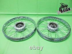 Fit YAMAHA YL2 FRONT + REAR WHEEL 18 / 18 (SILVER HUB) as1266