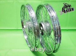 Fit YAMAHA YL2 FRONT + REAR WHEEL 18 / 18 (SILVER HUB) as1266