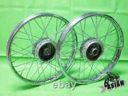 Fit YAMAHA YL2 FRONT + REAR WHEEL 18 / 18 (SILVER HUB) as1266