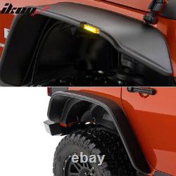 Fits 07-17 Jeep Wrangler JK Flat Texture Fender Flares with Side Marker Lights