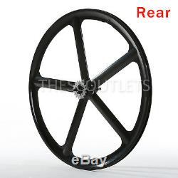 Fixed Gear 700c 5-Spoke Mag Rim Front Rear Single Speed Fixie Bicycle Wheel Set