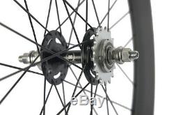 Fixed Gear Carbon Wheelset Front 70 Tri Spoke Rear 88mm Track Wheel Clincher Hot