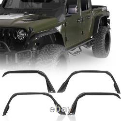 Flat Style Front & Rear Fender Flares Wheel Guards For Jeep Gladiator JT 20-24