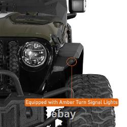 Flat Style Front & Rear Fender Flares Wheel Guards For Jeep Gladiator JT 20-24
