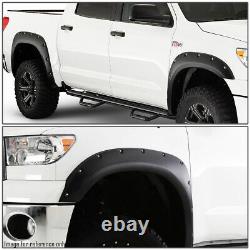 For 07-13 Tundra Textured Black Pocket Riveted Fender Flares 2 Wheel Cover 4pc