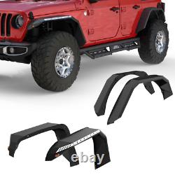 For 2018-2024 Jeep Wrangler JL 4door Steel Front & Rear Flat Wheel Fender Flares