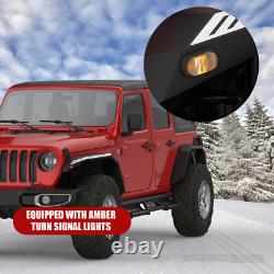 For 2018-2024 Jeep Wrangler JL 4door Steel Front & Rear Flat Wheel Fender Flares