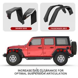 For 2018-2024 Jeep Wrangler JL 4door Steel Front & Rear Flat Wheel Fender Flares