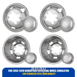 For DODGE RAM 3500 2003-18 Chrome 17 Dually Wheel Simulators Dual Skins Liners
