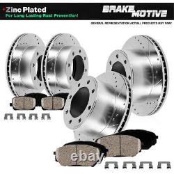For Ford F350 4WD AWD 4X4 Front & Rear Drill Slot Brake Rotors And Ceramic Pads