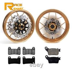 For Honda CBR1000RR 2006-2016 Front Rear Wheels Rims + Brake Rotors + Pads Set