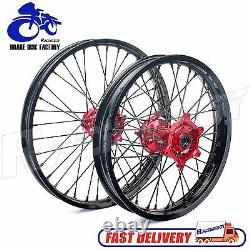 For Honda Cr Crf 125 250 450 Crf250 Crf450 Wheel Rim 21 19 Black Rims Red Hub