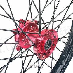 For Honda Cr Crf 125 250 450 Crf250 Crf450 Wheel Rim 21 19 Black Rims Red Hub