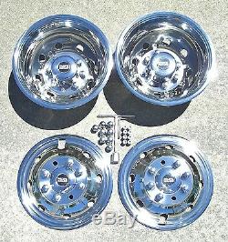 Ford E350 E450 RV Motorhome 16 92-07 Dually Wheel Covers Stainless Bolt On