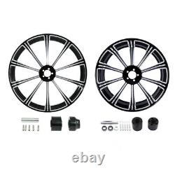 Front 21+Rear 18'' Wheel Rim Disc Hub&Pulley Fit For Harley Electra Glide 09-24
