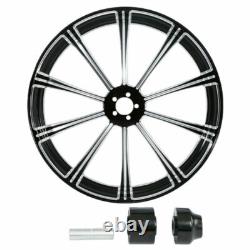 Front 21+Rear 18'' Wheel Rim Disc Hub&Pulley Fit For Harley Electra Glide 09-24
