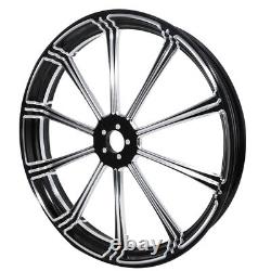 Front 21+Rear 18'' Wheel Rim Disc Hub&Pulley Fit For Harley Electra Glide 09-24