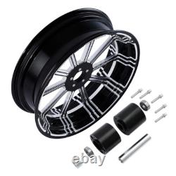 Front 21+Rear 18'' Wheel Rim Disc Hub&Pulley Fit For Harley Electra Glide 09-24