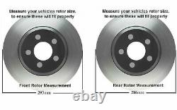 Front 293MM + Rear 286MM Brake Rotors Ceramic Pad Wheel Hub for Subaru Forester