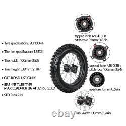 Front 70/100-17 + Rear 90/100-14 Tire Rim Big Wheel Pit bike Apollo 125cc 140cc