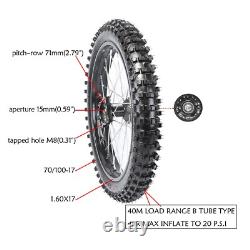 Front 70/100-17 + Rear 90/100-14 Tire Rim Big Wheel Pit bike Apollo 125cc 140cc