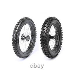 Front 70/100- 17 & Rear 90/100-14 Wheel Rim Knobby Axle Pit Trail Dirt Bike ATV