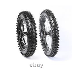 Front 70/100- 17 & Rear 90/100-14 Wheel Rim Knobby Axle Pit Trail Dirt Bike ATV