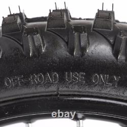 Front 70/100- 17 & Rear 90/100-14 Wheel Rim Knobby Axle Pit Trail Dirt Bike ATV