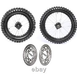 Front 70/100-17''+Rear 90/100-14'' Wheel Tire Rim Disc Rotors Pitpro Dirt Bike
