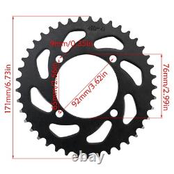 Front 80/100-12 & Rear 60/100-14 Wheel Rim Tire & Chain Sprocket f Dirt Pit Bike